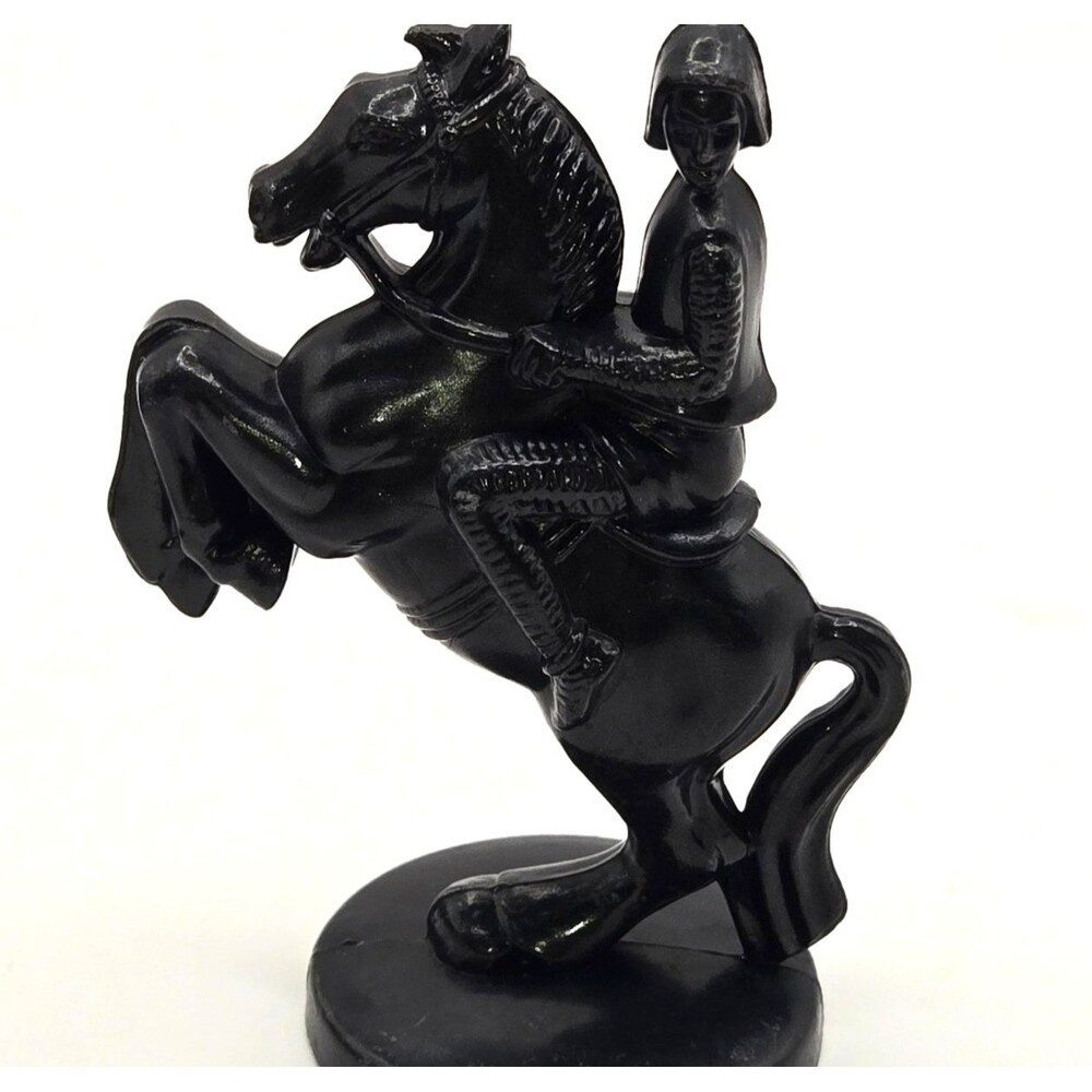 Vintage 1960s ROXY Black Knight Chess Piece Replacement – Armored Knight on Rear